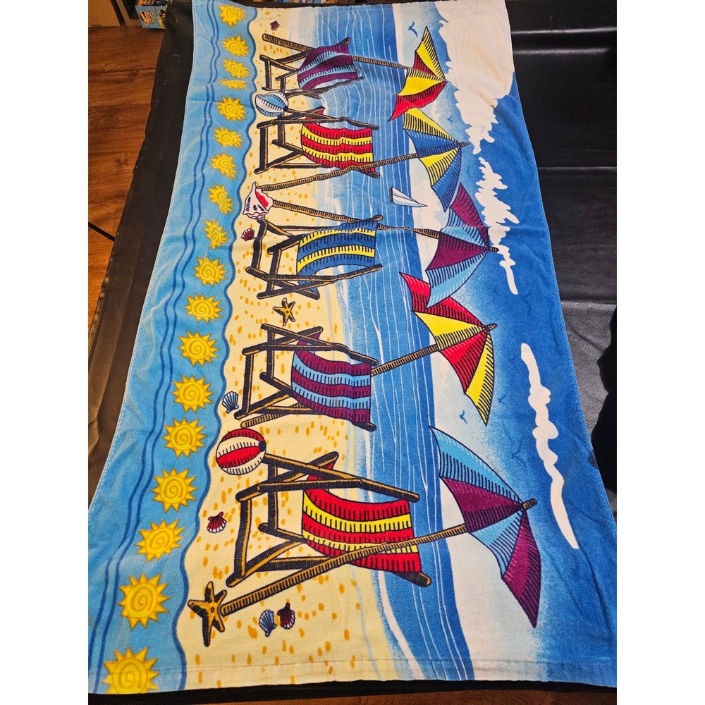Vintage Sherry Mfg Beach Chair Theme Beach Towel 55x30